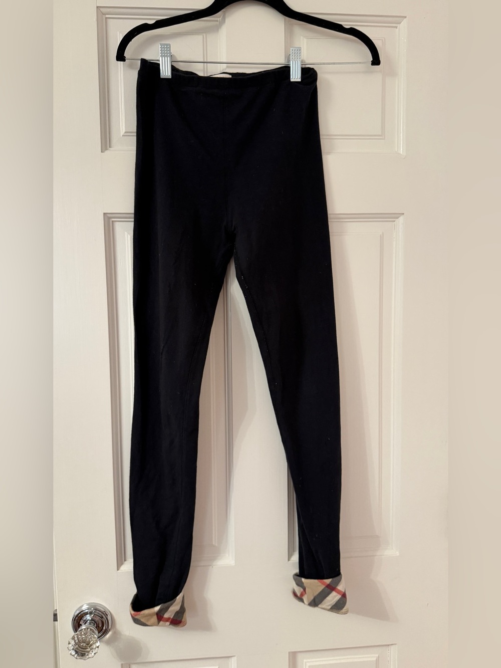 Burberry Black Stretch Leggings with Branded Waistband